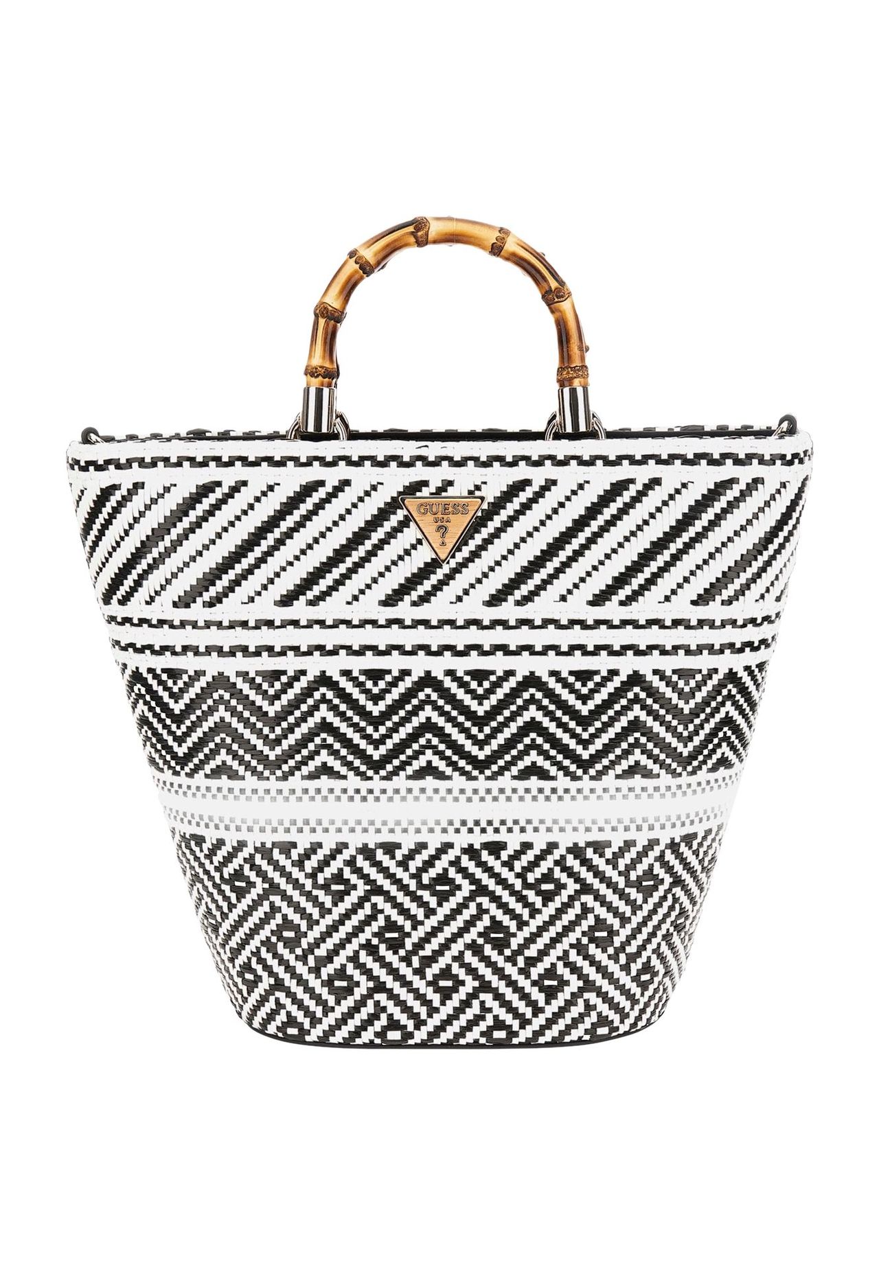 GUESS HAPPYLAND Shoppertasche, Ethno-Muster, Emblem, für Damen 