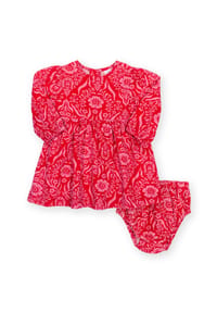 KITE - Baby Vintage Floral Kleid Mit Höschen Bio-Baumwolle - rot