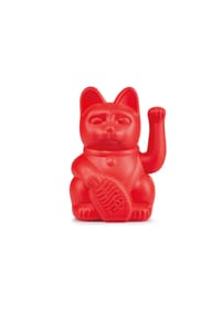 DONKEY - Winkekatze Lucky Cat Maneki Neko, Rot, 15 cm - Black