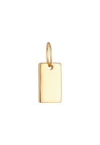elli. PREMIUM - Anhänger Rechteck Gravurplatte 585 Gelbgold - Gold