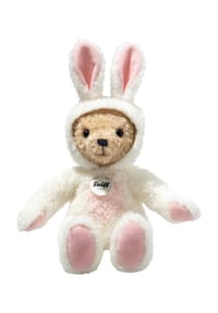 Steiff - Kuscheltier "Hoodie-Teddybär Hase", 27 cm - WEISS