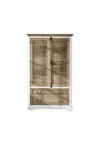 LOBERON - Schrank Bureau braun/weiß - braun/weiß