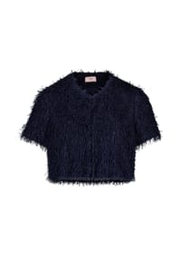 Vera Mont - Bomberjacke, Lurexfaden, für Damen - 8541 NIGHT SKY