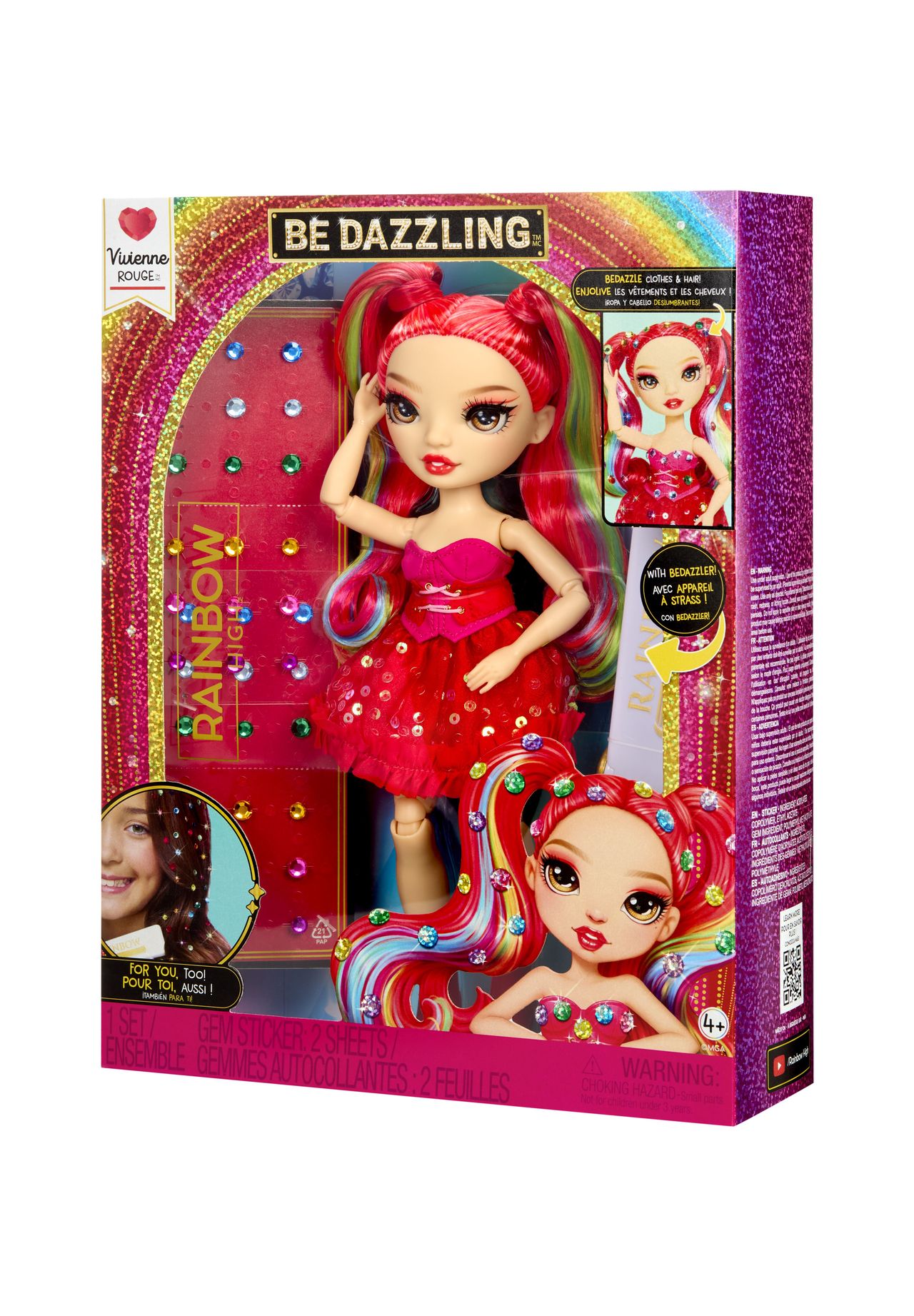 Rainbow High Vivienne Rouge Be Dazzling 597803EUC Doll Puppe Set NEU/OVP - Image 8