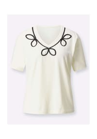 Witt - Kurzarm-Shirt - champagner-schwarz-gemustert