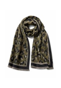 collezione alessandro® - Schal Leona warmer Winterschal in Leooptik - khaki