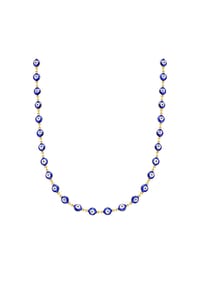 TRUE REBELS - Kette Edelstahl gelbgold Emaille blau - gelbgold