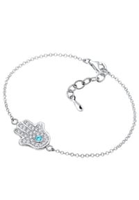 MYSTIC JEWELS Armband Aus 925 Sterling Silber – Mit Hamsa & Bösen Auge, 16+2 Cm