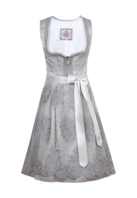 MarJo - Dirndl, Knielänge, Herzausschnitt, für Damen - 821 SILBER / KRIS