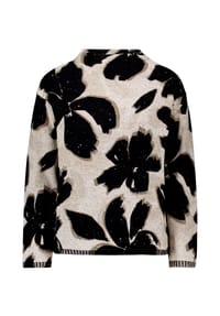 BETTY BARCLAY - Strickpullover mit Stehkragen - Beige/Schwarz