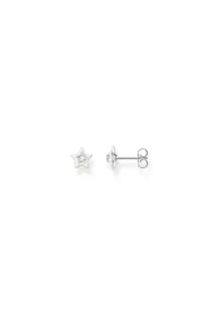 Thomas Sabo Charming - Ohrstecker Stern mit weißen Steinen und weißer Kaltemaille - silberfarben