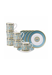 Villeroy & Boch Espressotassen mit Untertassen Samarkand Aquamarin 50 ml 12er Set bunt - SAMARKAND - bunt