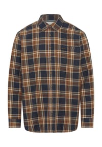 GLOBETROTTER - Freizeithemd, Langarm, Button-Down-Kragen, für Herren - BLACK/MOSTARD/OLIV