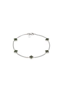 KUZZOÍ - Armband Kleeblatt Emaille 925 Sterling Silber - Silber
