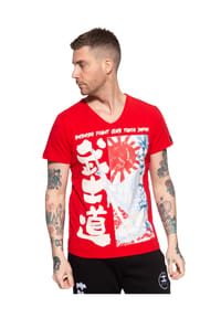 AKITO TANAKA - T-Shirt mit japanischem Print Fight Club - rot