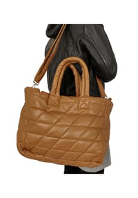 JILANI - Damen Lederhandtasche Shopper Lammnappa cognac - cognac
