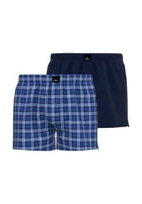 GÖTZBURG - Herren Boxershorts 2er Pack - Poplin, Pure Cotton, Unterwäsche Set - Blau/Weiß