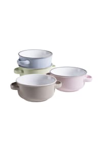 MÄSER Suppentassen-Set, Steinzeug Maila - Maila - Hellblau, Hellgrün, Rosa, Grau