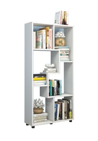 VCM. - Holzregal stehend | platzsparendes Regal | Maße:  H. 119 x B. 60 x T. 20 cm | Elegantes Regal stehend | Aufbewahrungsregal | Bücherregal | Raumteiler | Blina - Honig-Eiche