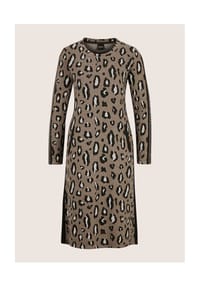 MADELEINE - Jacquardkleid mit Leo-Muster & Strass - dunkeltaupe / multicolor