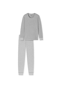 SCHIESSER - Casual Essentials Schlafanzug, Single-Jersey Qualität, für Damen - 210 SILBER GRAU MELANGE