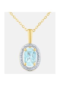 Diamant L'eternel - Kette mit Anhänger, mit Blautopas, 375 Gelbgold - gold