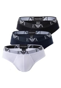EMPORIO ARMANI - EMPORIO ARMANI EMPORIO ARMANI Herren Slips 3er Pack - Briefs, Unterwäsche, Stretch Cotton - schwarz