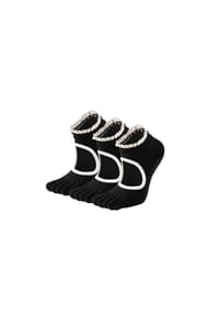 MUNADUNA - 3er-Pack Ballett-/Yoga-Anti-Rutsch Zehensocken Zehensocken,PVC-Noppen,Stabilisierend - Braun
