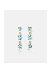Diamant L'eternel - Creolen, mit Blautopas, 375 Gelbgold - gold