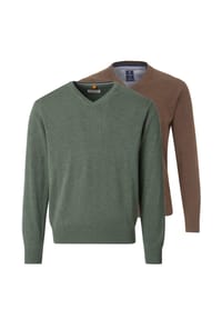 redmond - Pullover 2er Pack Basic - Braun