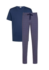 mey - Schlafanzug Tie Minimal - Dunkelblau