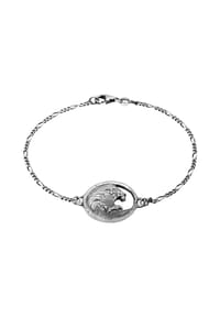 HAZE & GLORY - Armband Münze - Tide Welle Maritim 925 Silber - Silber