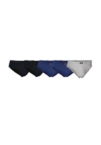 jbs - Herren Slip, 5er Pack - Mini-Slip, Single Jersey, Organic Cotton, unifarbig - Grau