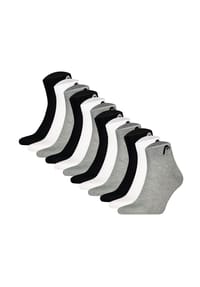 HEAD® - Unisex Quarter Socken, 12er Pack - All Sports Training Quarter 12P, Logo, einfarbig - 2xSchwarz/Weiß/Dunkelblau