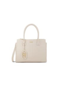 Kazar - Elegante Lederhandtasche mit Griffen - Creme
