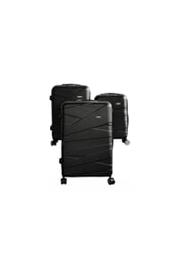 ALMINA® - Almina 3 Tlg. Koffer-Set mit 4 Rädern Hartschale 360° drehbar - Schwarz OneSize