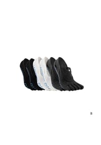 MUNADUNA - 3er-Pack Yoga-Zehensocken mit Doppelkreuz Zehensocken,Anti-Rutsch,Elastisch - Dunkelgrau-Rosa Mix