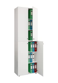 VCM. - Büroschrank mit 6 Fächern | moderner Aktenschrank mit Drehtüren | Maße ca. H. 220 x B. 70 x T. 40cm – Lona 6-Fach - Grau