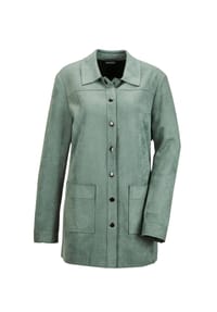 GOLDNER - Kurzgröße:  Outdoorjacke aus Veloursimitat in Grün - graugrün