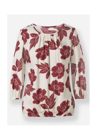 Witt - Bluse - champagner-dunkelrot-bedruckt