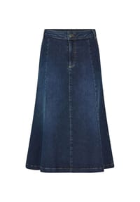 GOLDNER - Kurzgröße:  Bequemer Denim-Rock mit Formbund - dunkelblau
