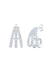 elli. - Ohrringe Creolen Hänger 925Er Silber, Mit Kristallen Von Swarovski® - Silber