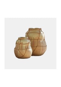LOBERON - Vase 2er Set Frandoro antikcreme/braun - antikcreme/braun
