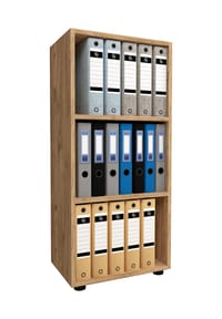 VCM. - Holzregal stehend | platzsparender Aktenschrank | Maße ca. H. 108 x B. 49 x T. 32 cm | Elegantes Regal | Büroregal – Ulas 3f - Weiß