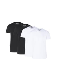 CAMP DAVID - Herren T-Shirts, 4er Pack - Crew Neck T-Shirt 4P, Cotton Stretch - Schwarz