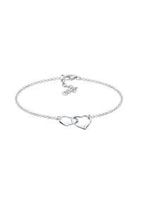 elli. DIAMONDS - Armband Herz Anhänger Liebe Diamant (0.015 Ct.) 925 Silber - Gold