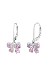 Prinzessin Lillifee - Charm Creole für Mädchen, Silber 925, Zirkonia | Schleife - rosa