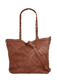 Samantha Look - Shopper Echt Leder, Made In Italy - cognac