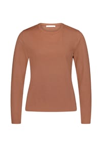 BETTY & CO - Casual-Shirt mit Rundhalsausschnitt - Dark Brown Melange