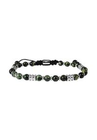 Adelia's Men Bold Style - Armband – Kugelarmband aus Edelstahl mit Tigerauge 19,5 cm - silber